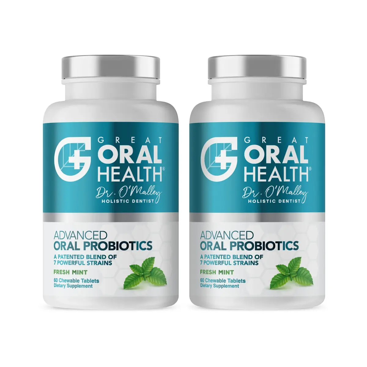 Great Oral Health Mint Oral Probiotics Supplement Tablets 60 Count (Pack of 2) | Dentist Formulated BLIS K12 M18 for Bad Breath & Gum Health - main product image