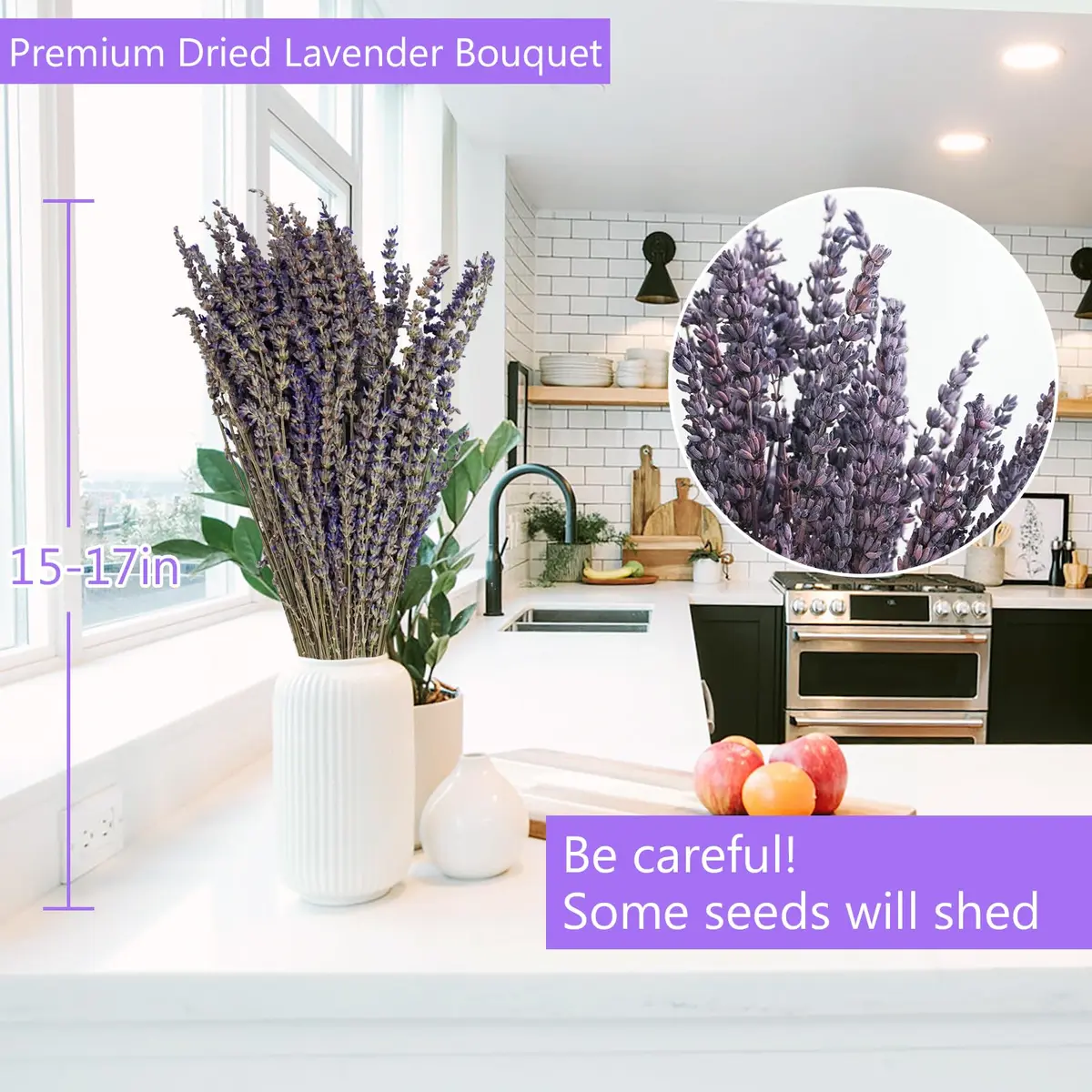 Uieke Natural Dried Lavender Bundles | 280-300 Stems, 180g/6.35oz, Aromatic & Long-Lasting - view 5