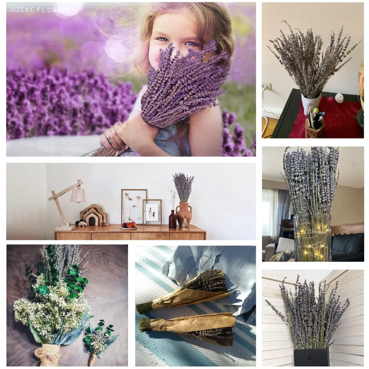 Uieke Natural Dried Lavender Bundles | 280-300 Stems, 180g/6.35oz, Aromatic & Long-Lasting - view 3