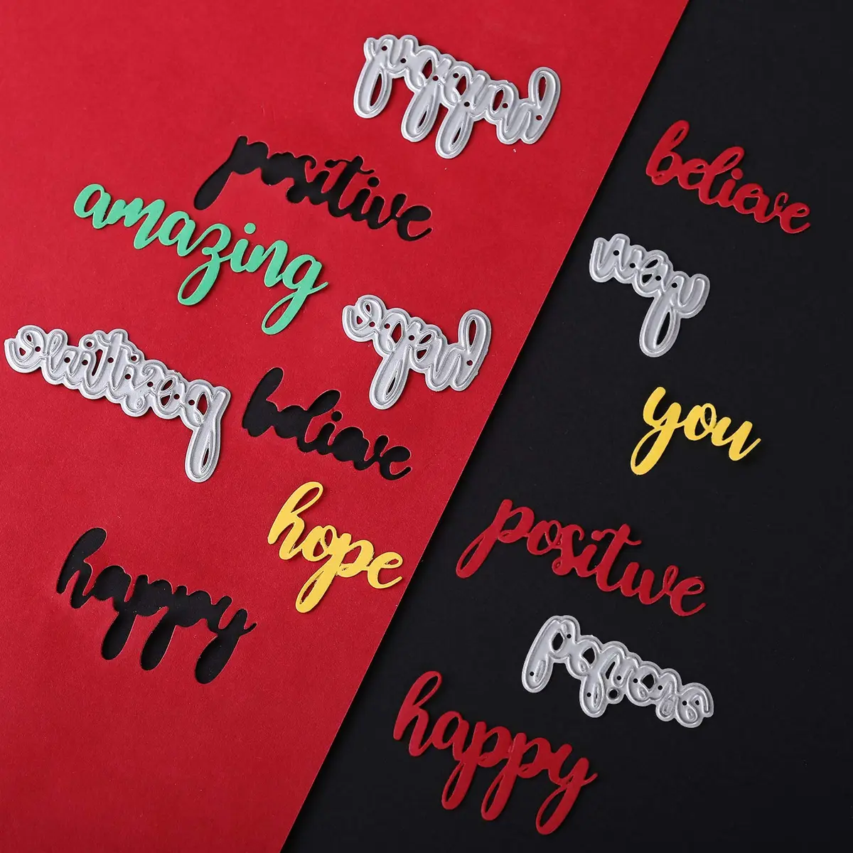Patelai 20 Pieces Blessing Die-Cuts Word Dies for Card Making | Inspirational Metal Cutting Dies for Scrapbooking & DIY Crafts - view 5