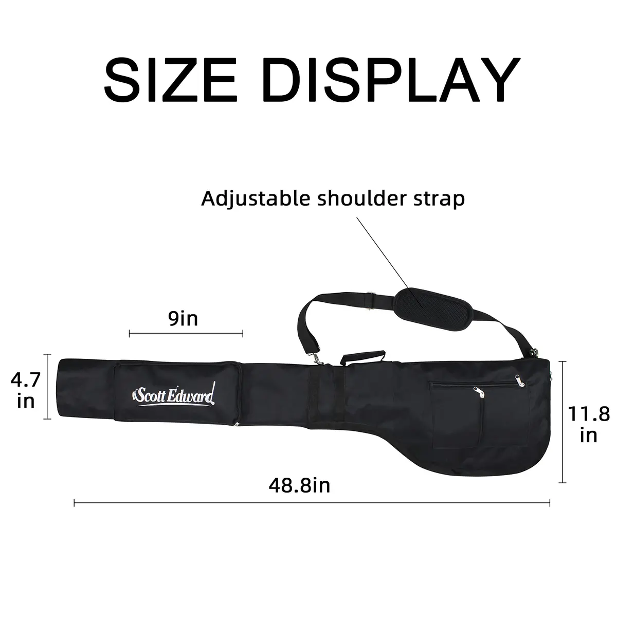 Scott Edward Foldable Golf Club Carry Bag, Portable Sunday Pencil Bag, Lightweight Waterproof Training Case, Holds 7-12 Clubs - view 6