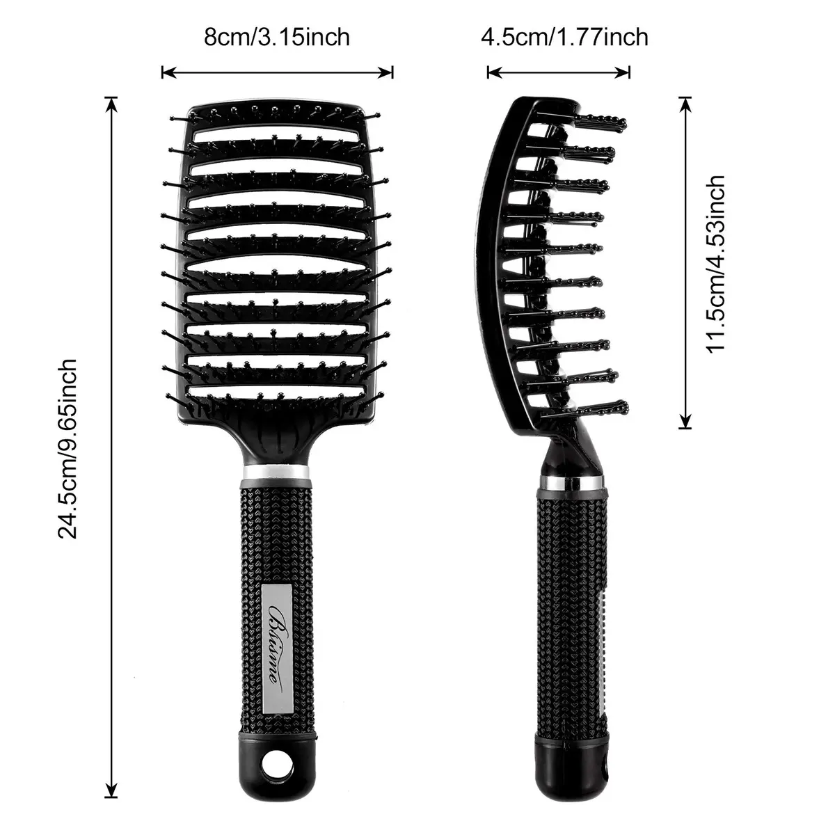 Bsisme Hair Brush, Curved Vented Detangler for Women & Men | Faster Blow Drying, Pain-Free, All Hair Types - view 6
