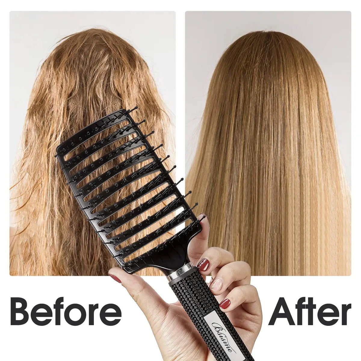 Bsisme Hair Brush, Curved Vented Detangler for Women & Men | Faster Blow Drying, Pain-Free, All Hair Types - view 4