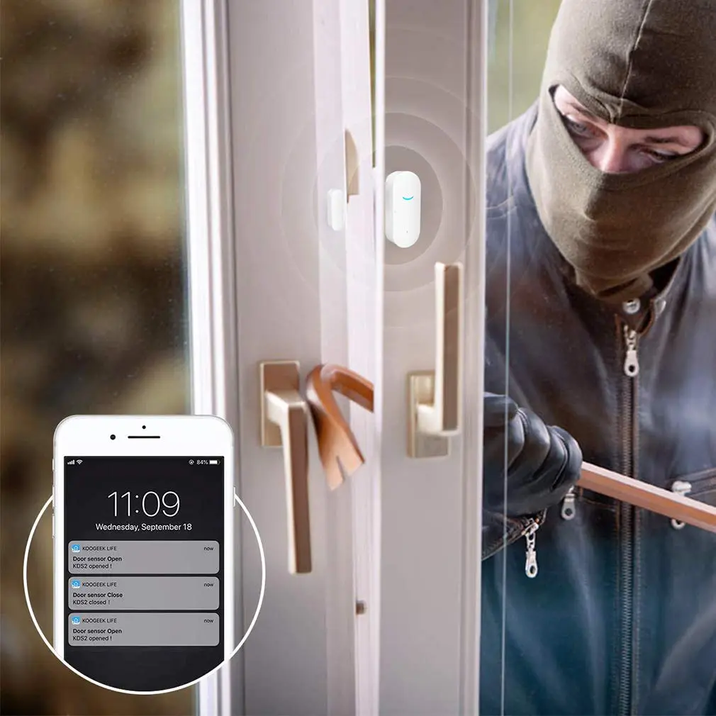 SENCKIT WiFi Door and Window Sensor with Tuya Smart App Control | 7.2cm x 4.55cm x 1.4cm - view 3