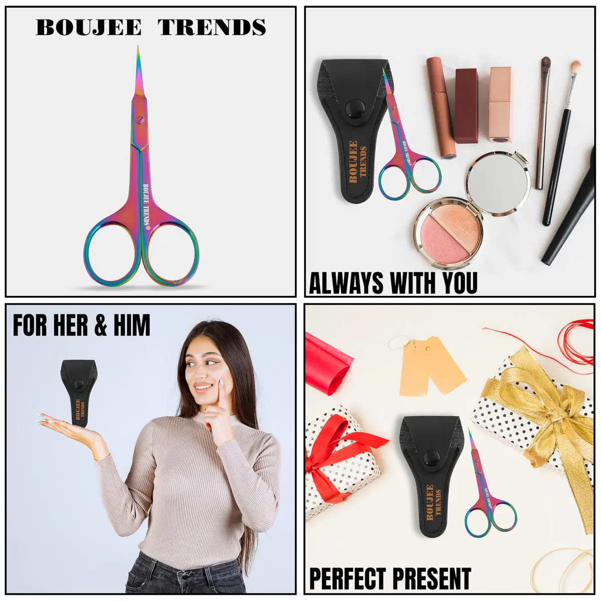Boujee Trends Cuticle Scissors 1.5in Alloy Steel Curved Extra Sharp Fine Blades for Men Women - view 7