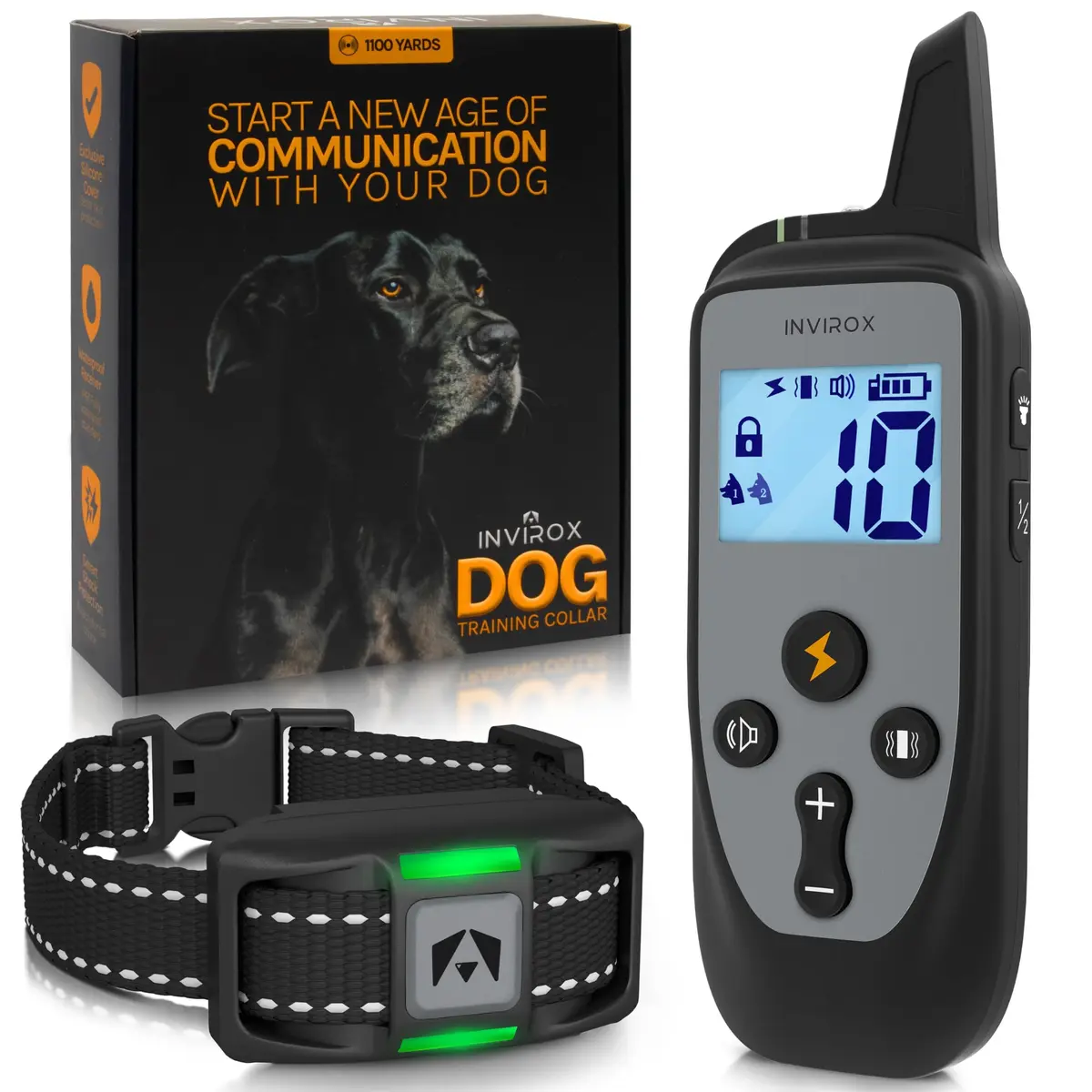 INVIROX 2026 Edition Dog Training Collar with Remote, 123 Levels, 3300ft Range, IP67 Waterproof | Professional E-Collar for Large Dogs - main product image