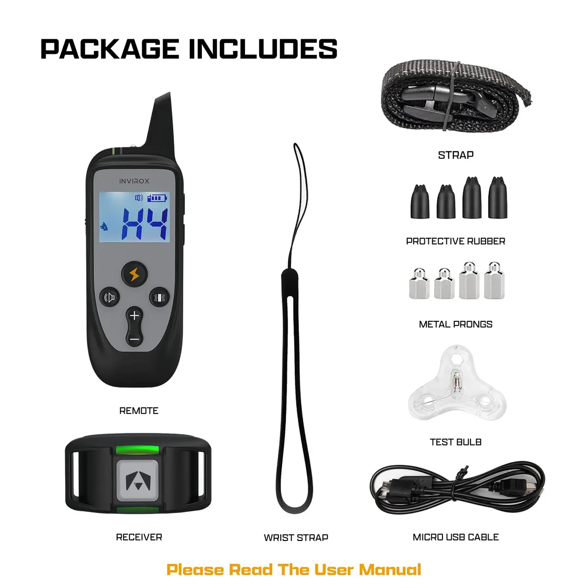 INVIROX 2026 Edition Dog Training Collar with Remote, 123 Levels, 3300ft Range, IP67 Waterproof | Professional E-Collar for Large Dogs - view 9