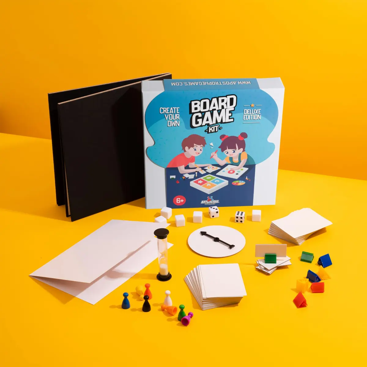 Apostrophe Games Deluxe Create Your Own Board Game Kit with Blank Board & Game Pieces | ASTM-Tested Educational Toy - view 5