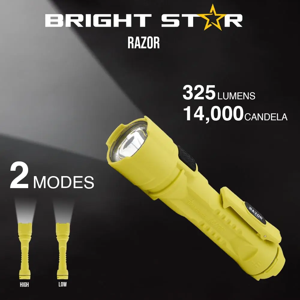 BRIGHT STAR Razor Intrinsically Safe LED Flashlight – 14,000 Candela, 24-Hour Runtime, Magnetic Base, Heavy-Duty, AA Batteries Included - view 3