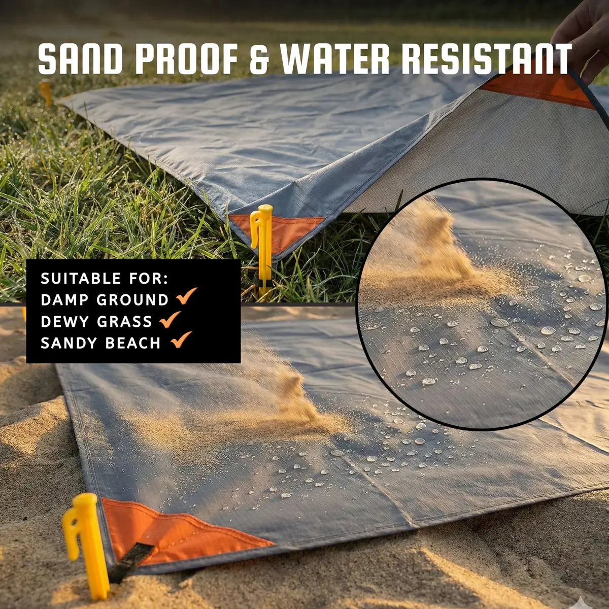 BROWNTREK Pocket Blanket Water Resistant Ultralight Compact Beach Mat Fits 2-4 Adults - view 4
