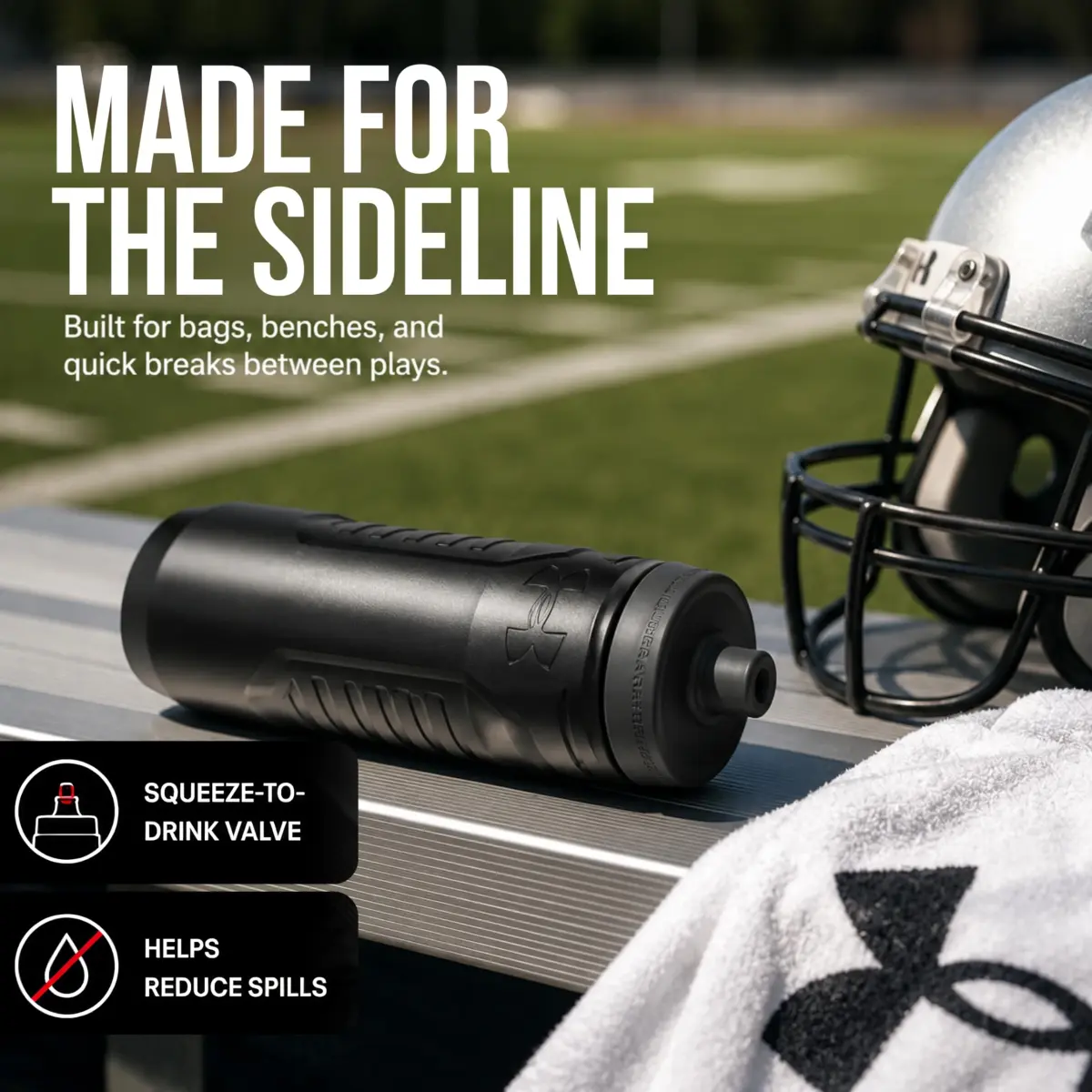 Under Armour Sideline Squeeze Water Bottle 946ml (32 oz) | Quick-Shot Lid for Easy Hydration - view 4