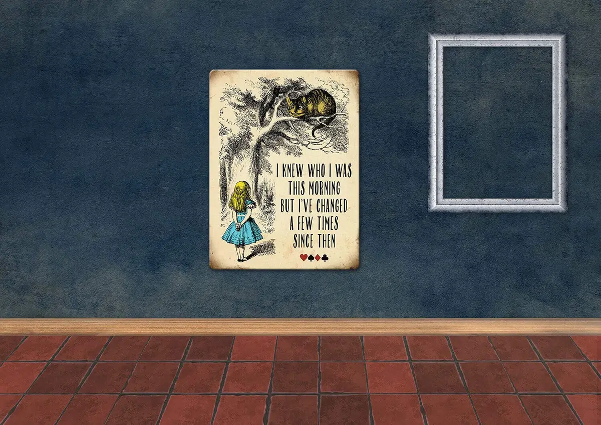 Agedsign Alice in Wonderland Poster, Vintage Metal Tin Sign 12" x 8" | Quotes Decor Gift for Girls Living Room - view 3