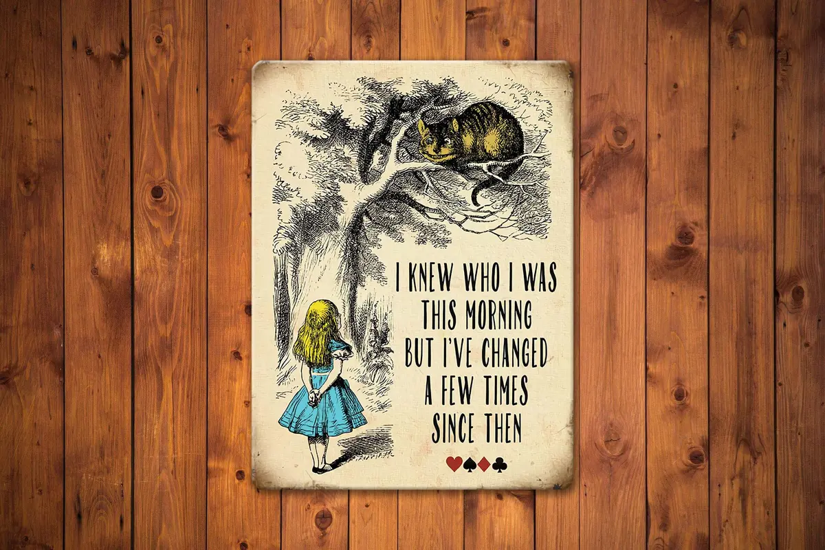 Agedsign Alice in Wonderland Poster, Vintage Metal Tin Sign 12" x 8" | Quotes Decor Gift for Girls Living Room - view 4