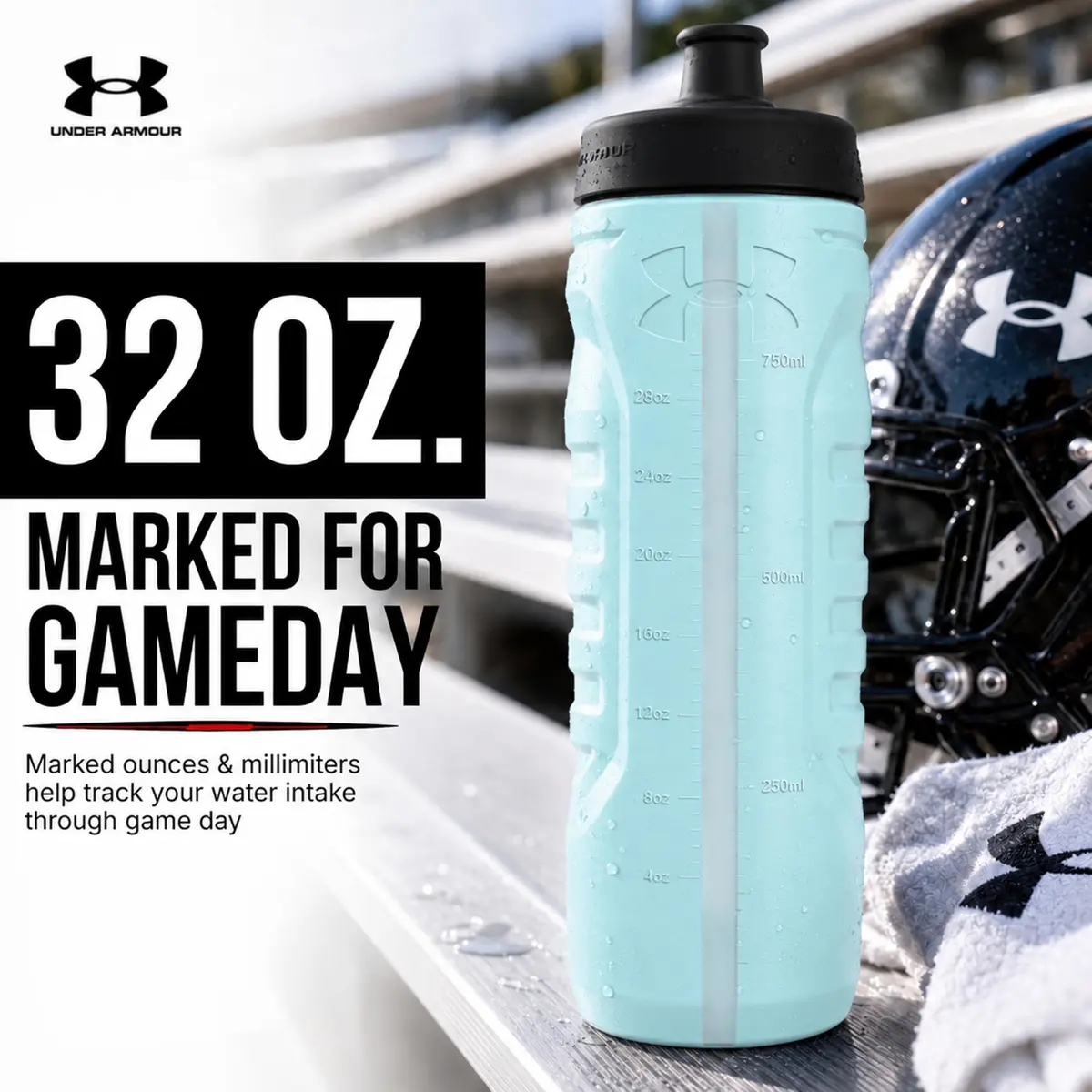 Under Armour Sideline Squeeze Water Bottle 946ml (32 oz) | Quick-Shot Lid for Easy Hydration - view 2