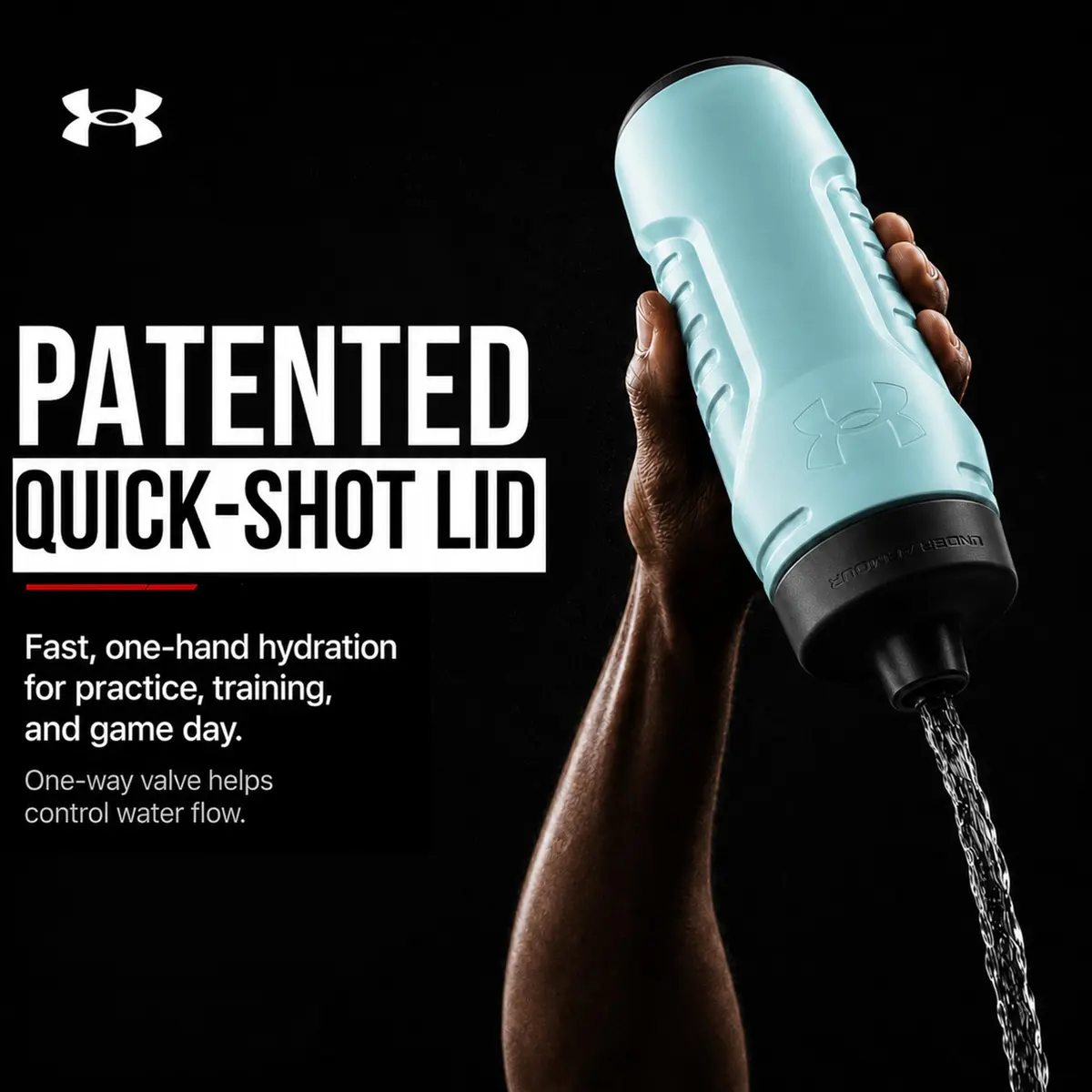 Under Armour Sideline Squeeze Water Bottle 946ml (32 oz) | Quick-Shot Lid for Easy Hydration - view 3