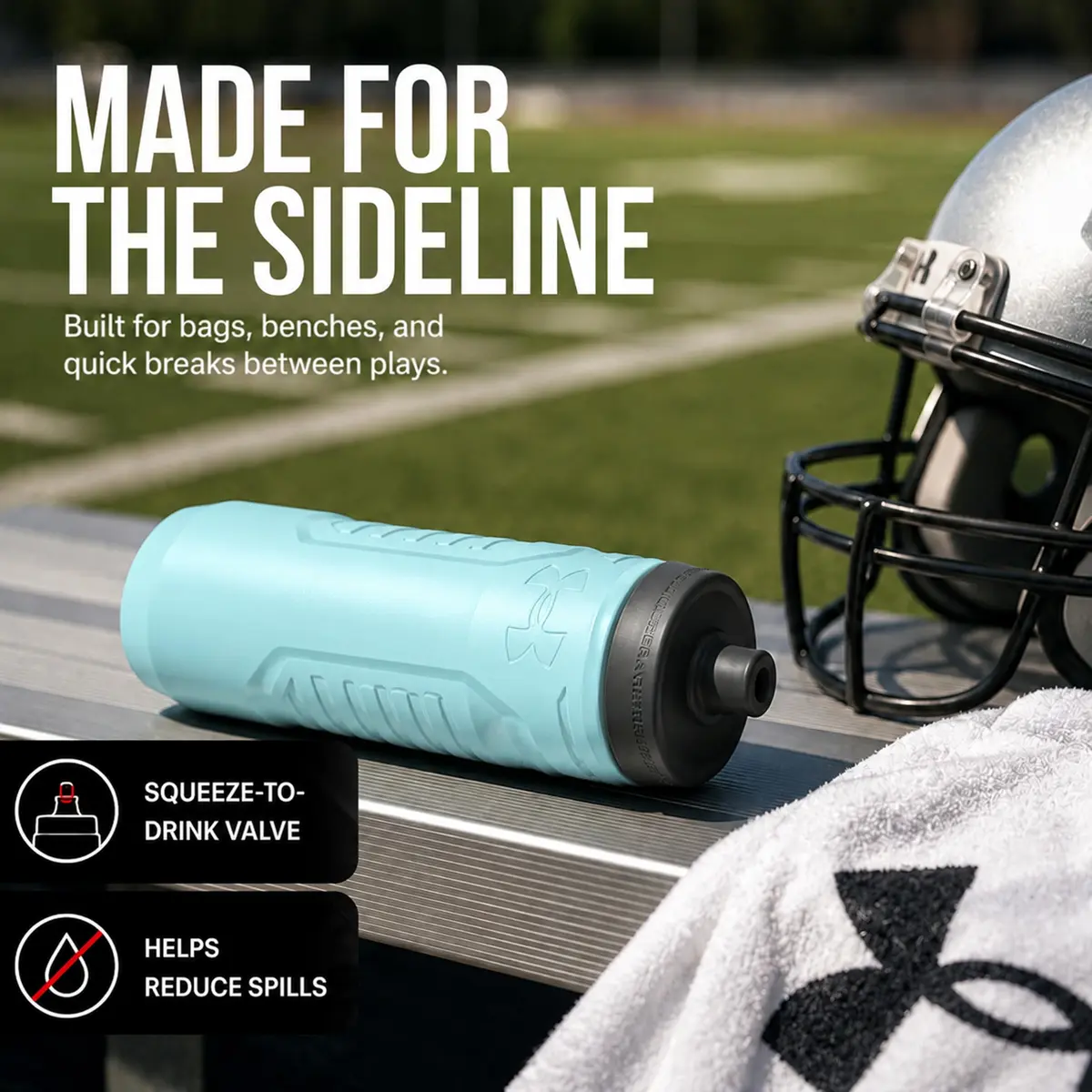 Under Armour Sideline Squeeze Water Bottle 946ml (32 oz) | Quick-Shot Lid for Easy Hydration - view 4