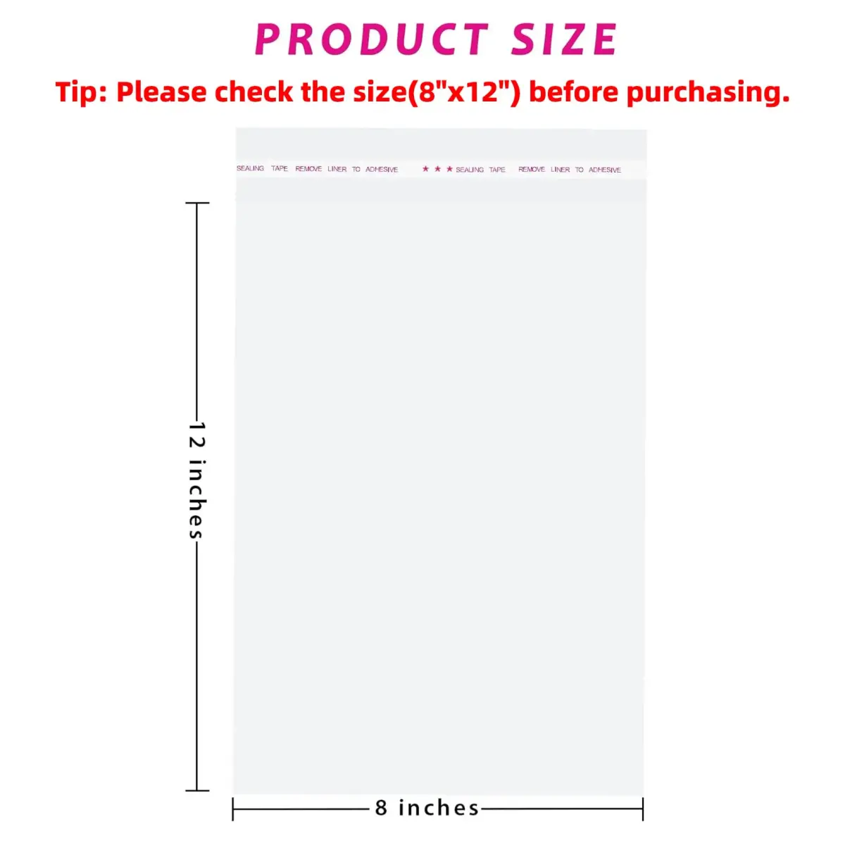 Morepack Clear Cellophane Bags 200Pcs (8x12 Inch) | Self-Sealing for Treats & Crafts - view 2