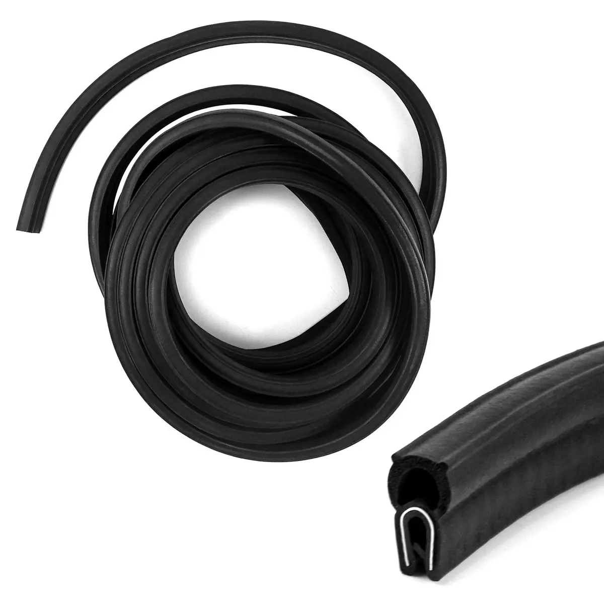 QWORK 20 Feet EPDM Rubber Trim Seal with Top Bulb | Fits Edge 1/16" to 1/8" | Durable Water & Dust Barrier - view 5