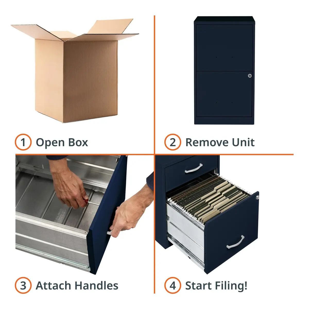 NuSparc 2 Drawer Locking Filing Cabinet | Steel, Space-Saving, Home & Office Use, Letter-Size - view 9