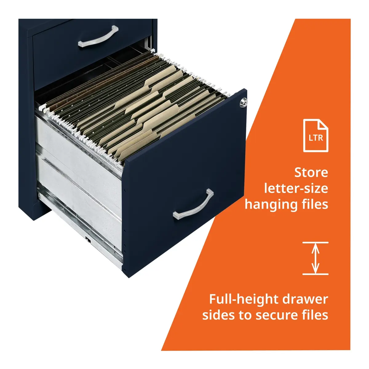 NuSparc 2 Drawer Locking Filing Cabinet | Steel, Space-Saving, Home & Office Use, Letter-Size - view 4