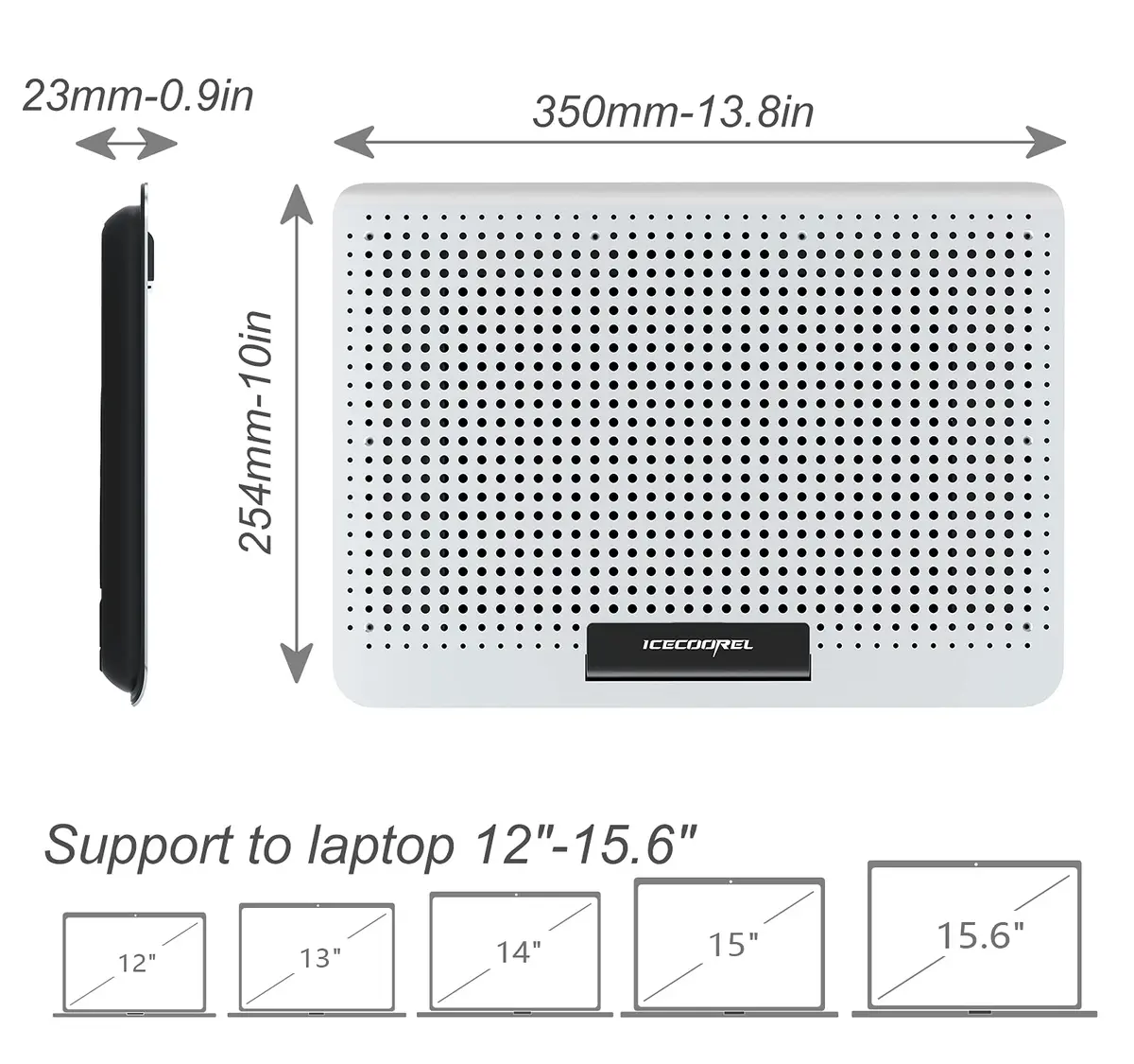 ICE COOREL Aluminum Laptop Cooling Pad with 7 Height Adjustment | Slim, Quiet & Durable (70-120 chars) - view 7