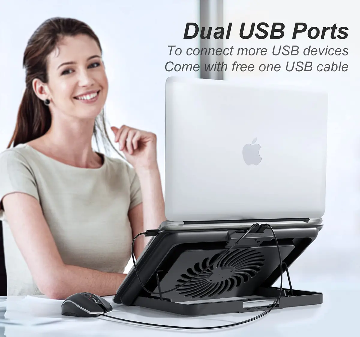ICE COOREL Aluminum Laptop Cooling Pad with 7 Height Adjustment | Slim, Quiet & Durable (70-120 chars) - view 4