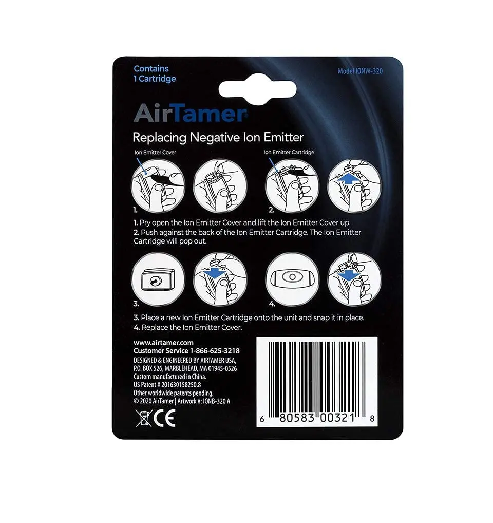 AirTamer A320W Replacement Negative Ion Emitter Cartridge | Power Boost Technology for 9x Cleaning Power - view 2