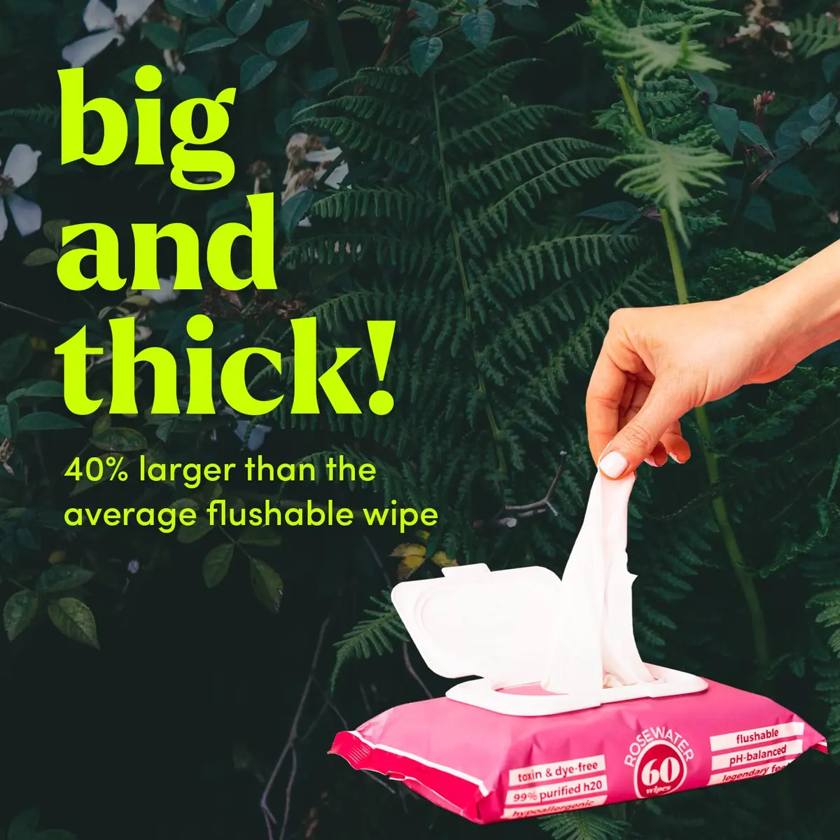 goodwipes Flushable Wipes Rosewater Scent 360 Count (60 Wipes x 6 Packs) | Septic Safe & Biodegradable - view 3
