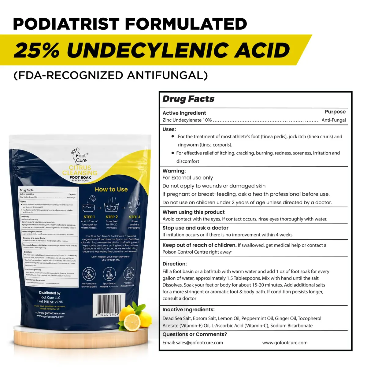FOOT CURE Citrus Detox Epsom Salt Foot Soak 454 g (16 oz) | Cleanses & Revives Skin Tone - view 6
