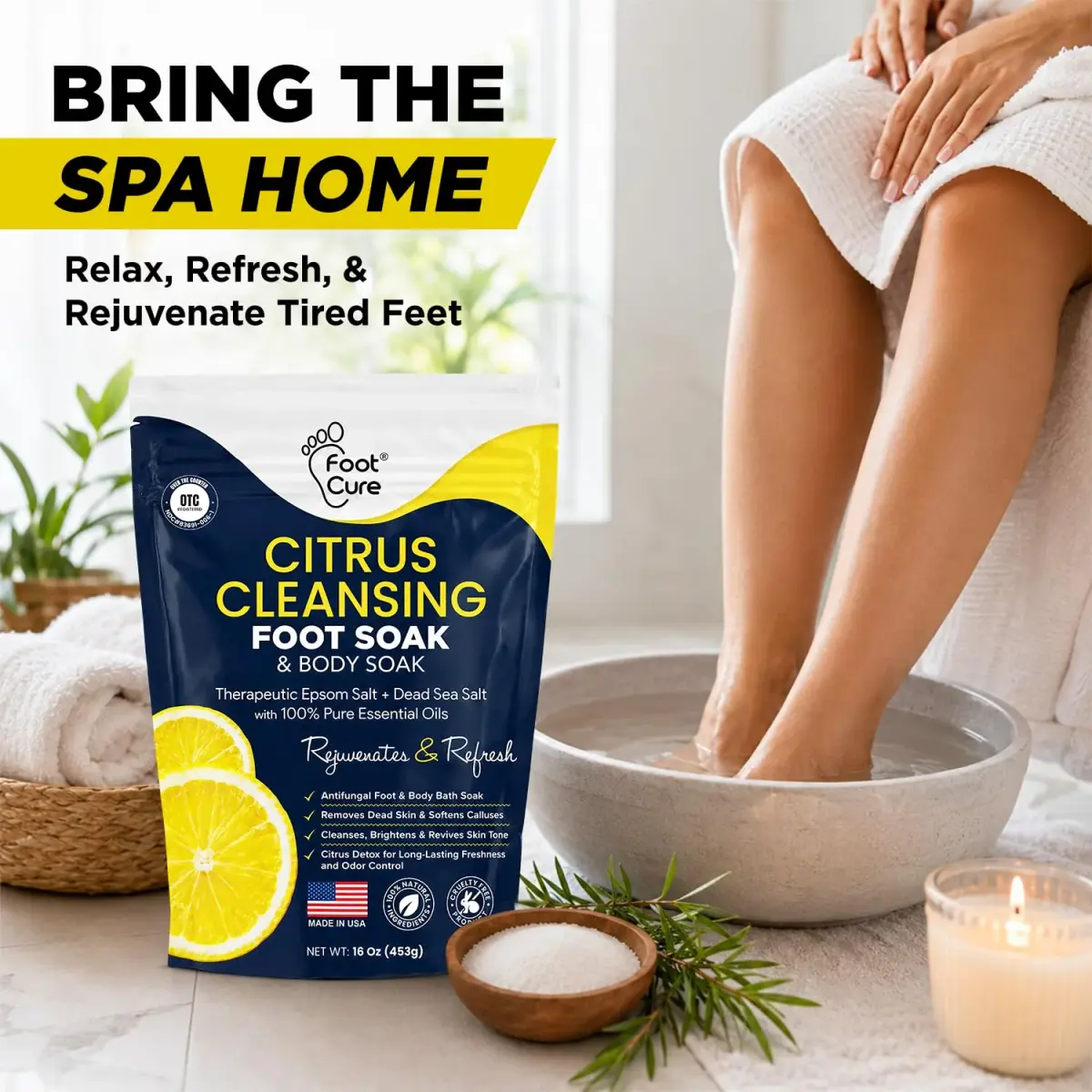 FOOT CURE Citrus Detox Epsom Salt Foot Soak 454 g (16 oz) | Cleanses & Revives Skin Tone - view 7