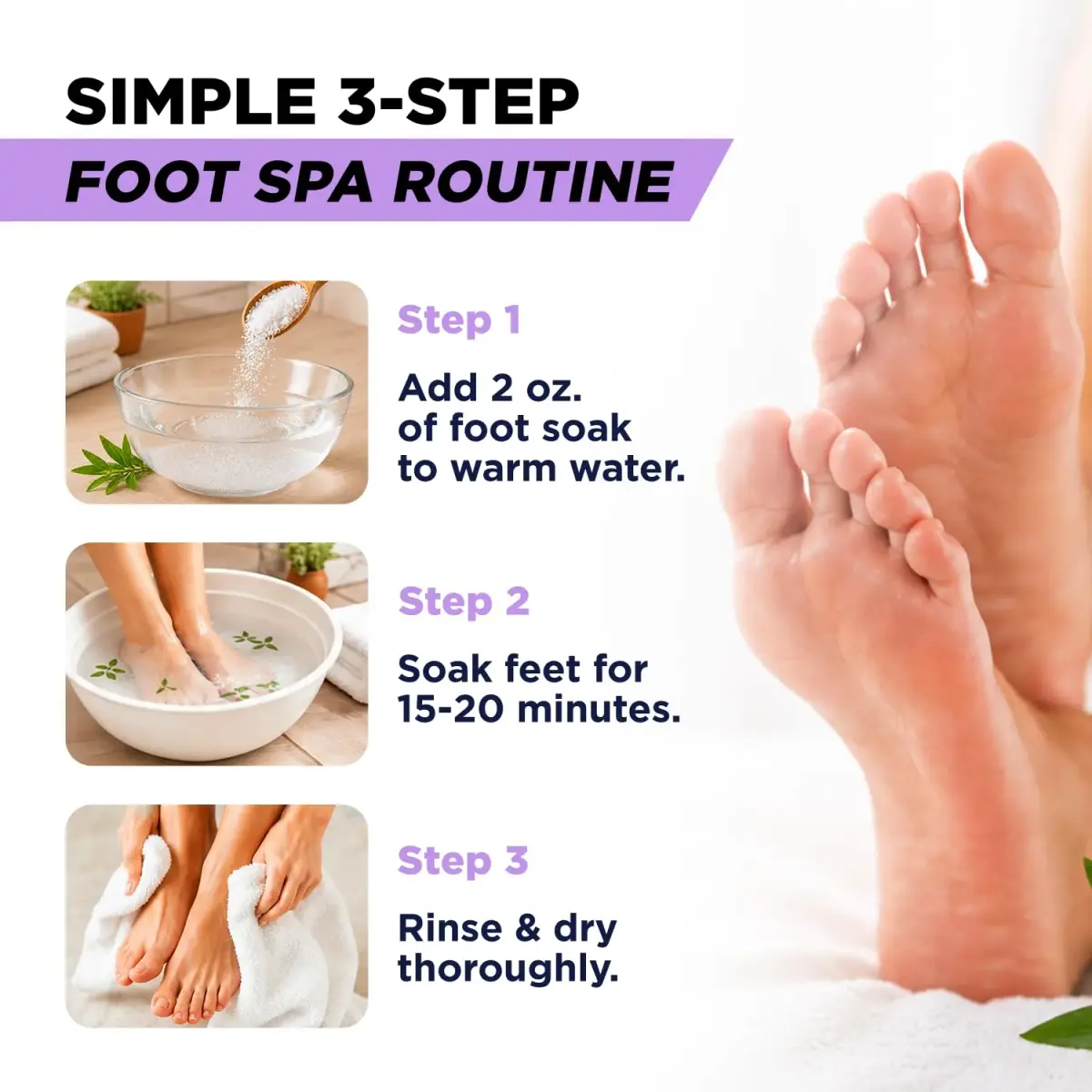 FOOT CURE Soothing Lavender Epsom Salt Foot Soak 473ml (16 Fl Oz) | Night Time Relaxation - view 4