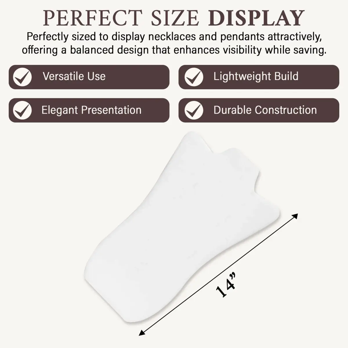 RJ Displays Velvet Necklace Jewelry Display Stand Holder 36 cm (14 inch) H | For Vendors & Retail Stores - view 6