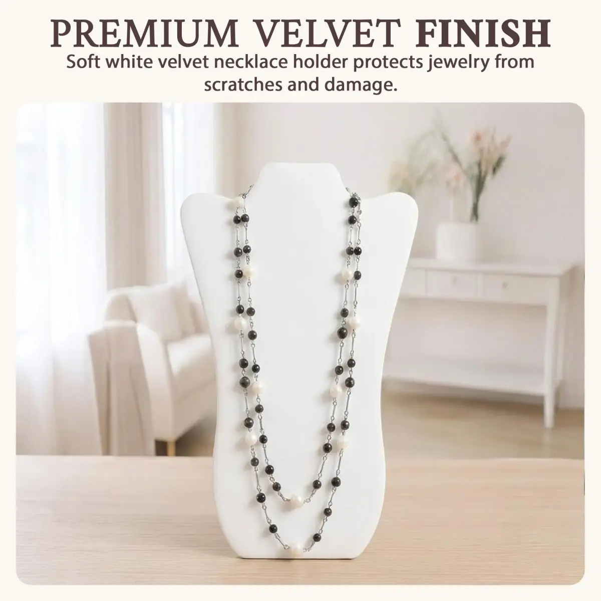 RJ Displays Velvet Necklace Jewelry Display Stand Holder 36 cm (14 inch) H | For Vendors & Retail Stores - view 2