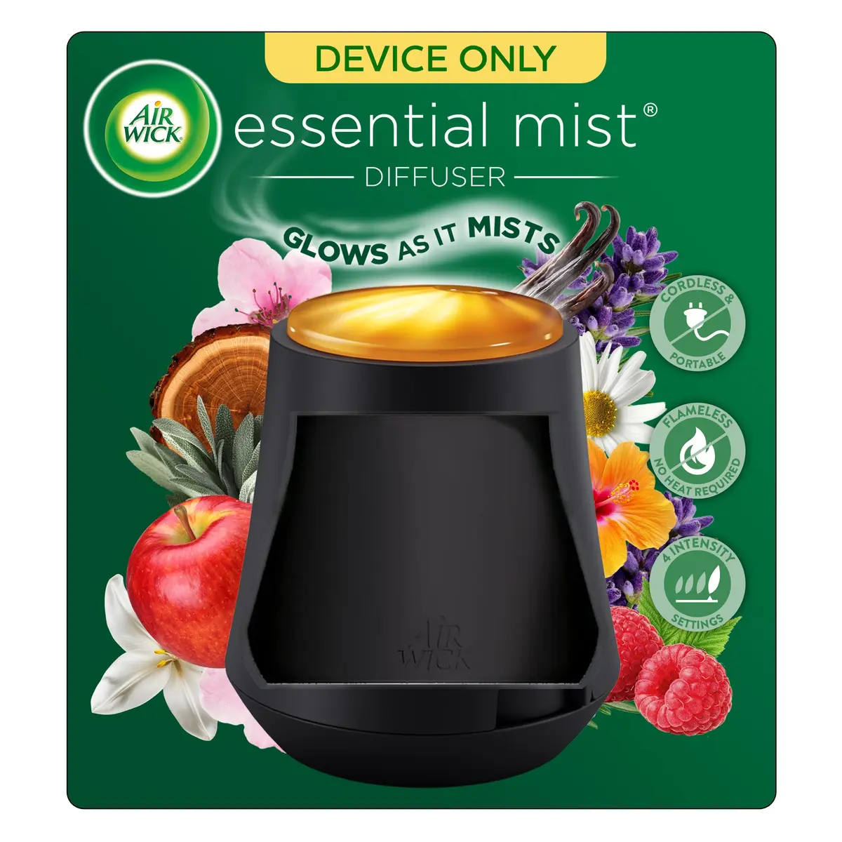 Air Wick Essential Mist Diffuser with Essential Oils, Black, 10 fl oz | Cordless & Portable for Home Fragrance - main product image