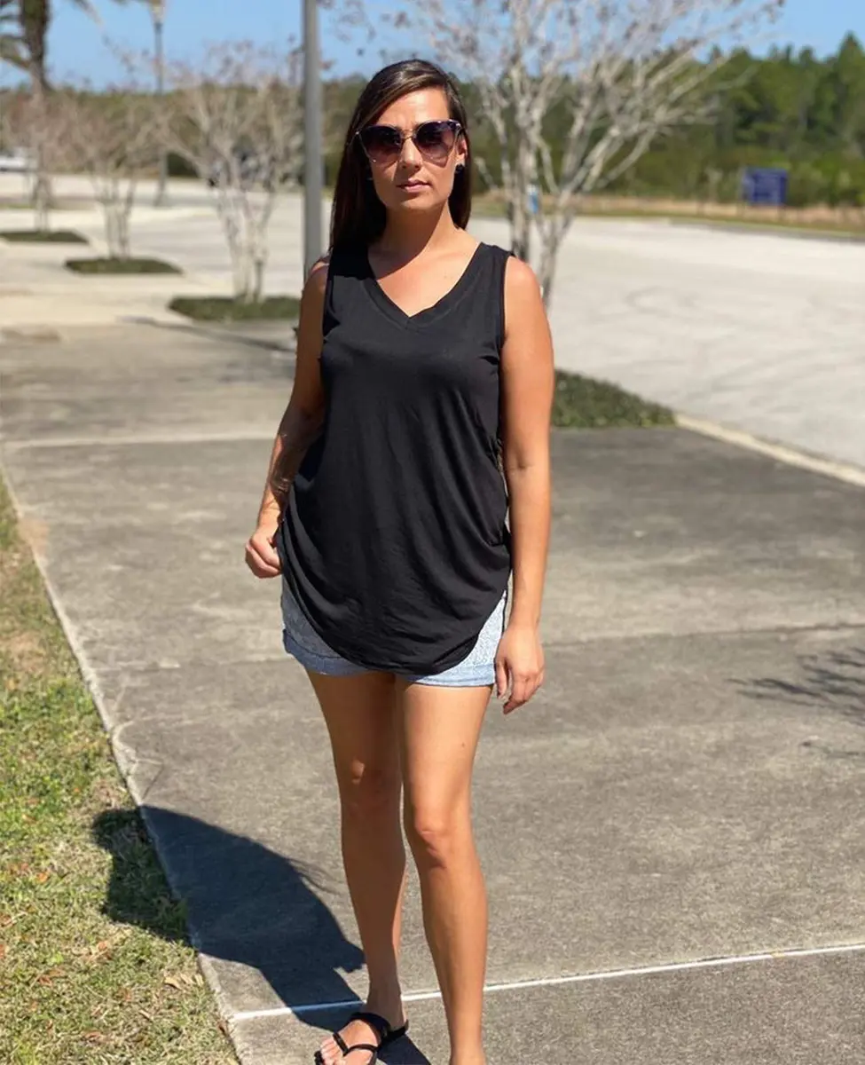 XIEERDUO Tank Tops for Women Loose Fit Summer Basic Solid Tanks 0.14kg (Black) | Soft, Elastic, Breathable - view 2