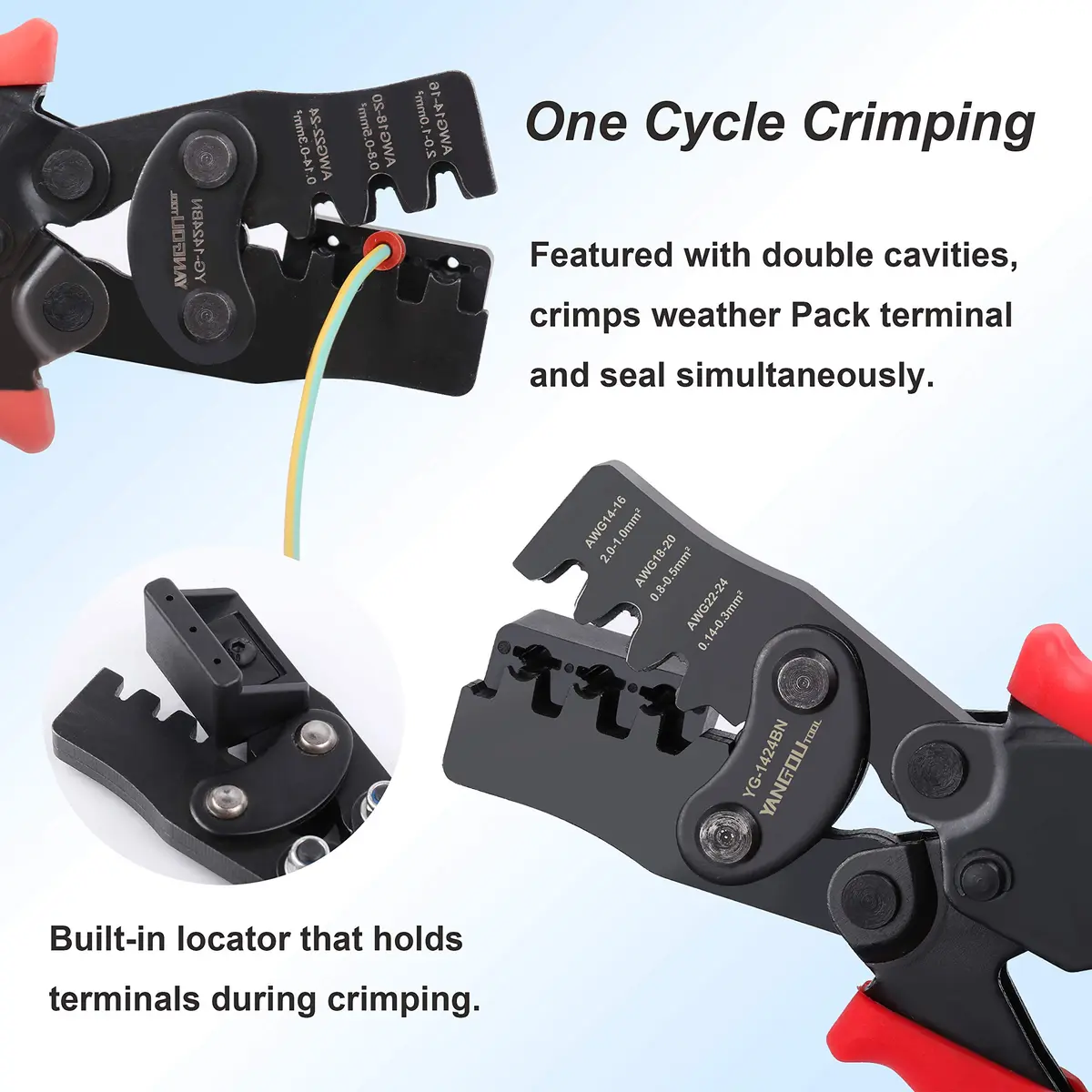 Yangoutool Crimping Tool for AWG 24-14 | Versatile Weather Pack & Metri-Pack Crimper - view 2