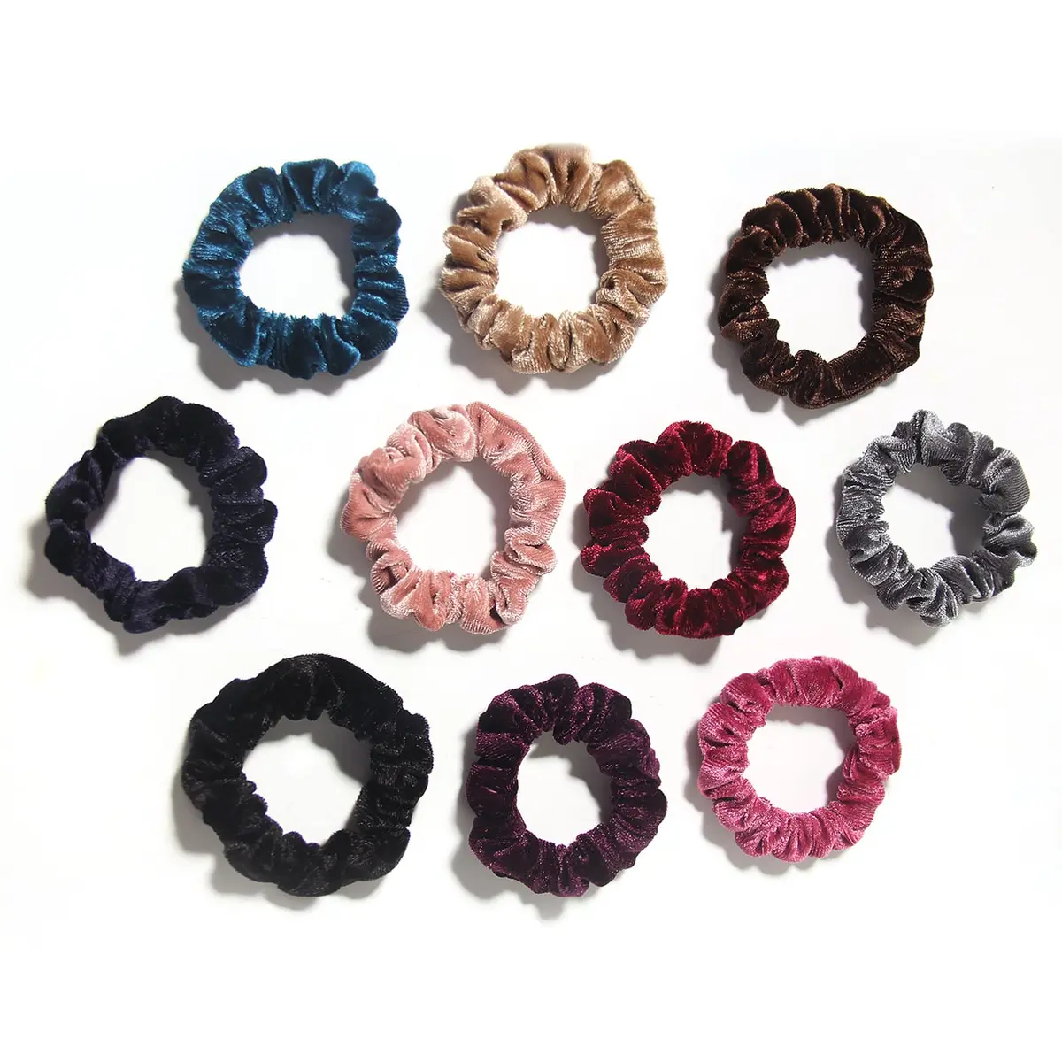 LFOUVRE Small Velvet Scrunchies (7cm/2.7in), 10-Pack Mini Thin Elastic Hair Ties | Gentle Hold for All Hair Types - view 6