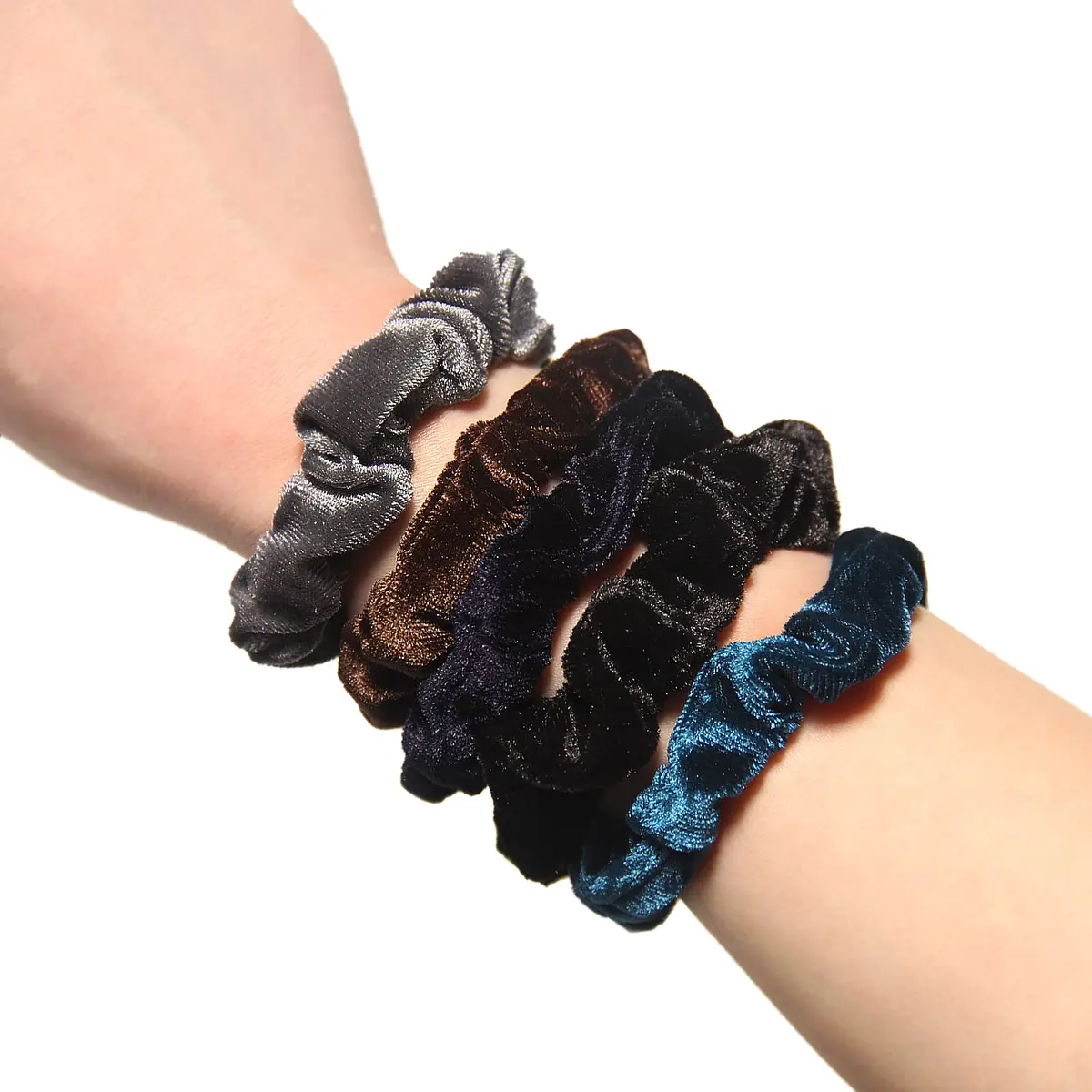 LFOUVRE Small Velvet Scrunchies (7cm/2.7in), 10-Pack Mini Thin Elastic Hair Ties | Gentle Hold for All Hair Types - view 9