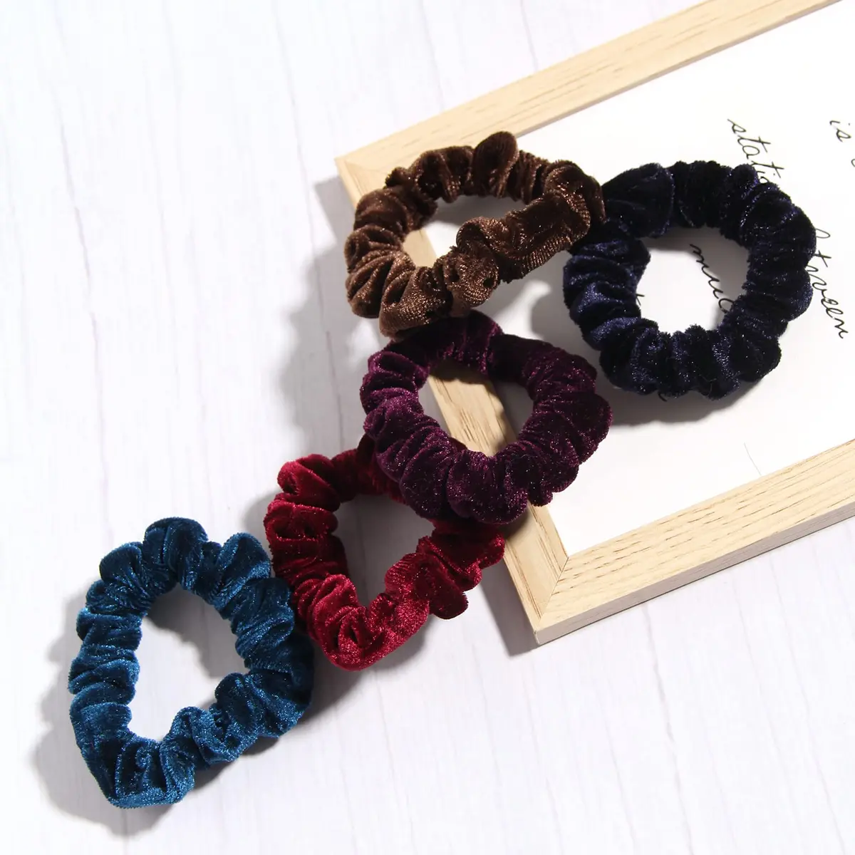 LFOUVRE Small Velvet Scrunchies (7cm/2.7in), 10-Pack Mini Thin Elastic Hair Ties | Gentle Hold for All Hair Types - view 3