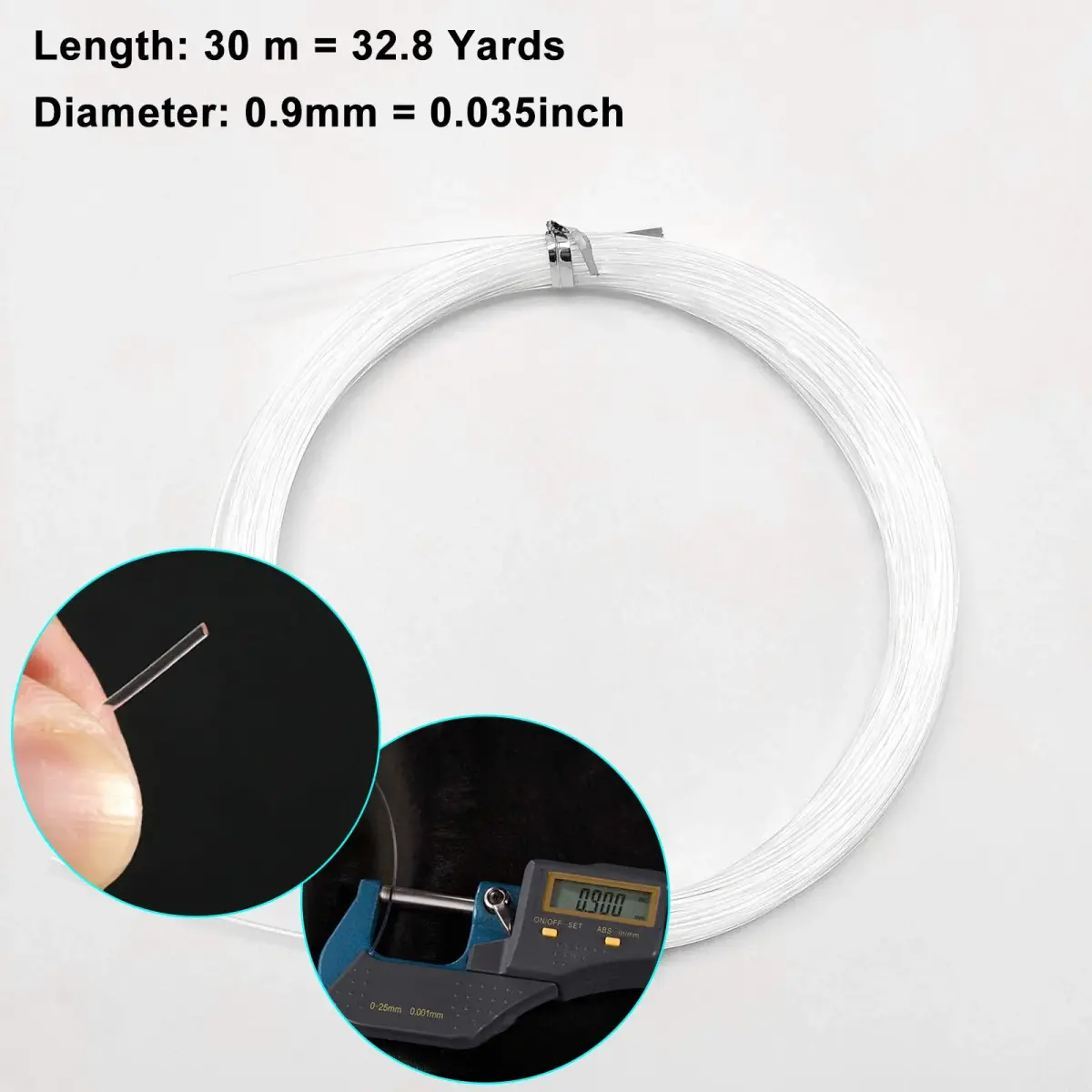 Cerpourt Clear Invisible Hanging Wire with Crimping Sleeves, 28.35 g (0.06 lbs) | Supports Up to 60 lbs - view 2