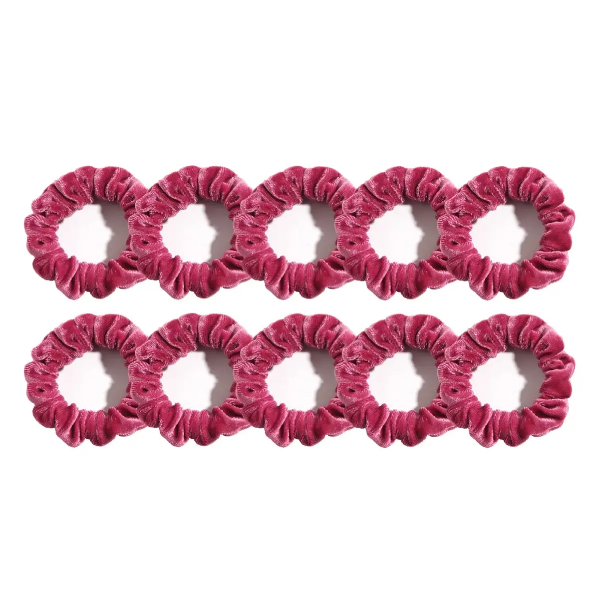 LFOUVRE Small Velvet Scrunchies (10-Pack, 7cm) | Gentle Hold for All Hair Types - main product image