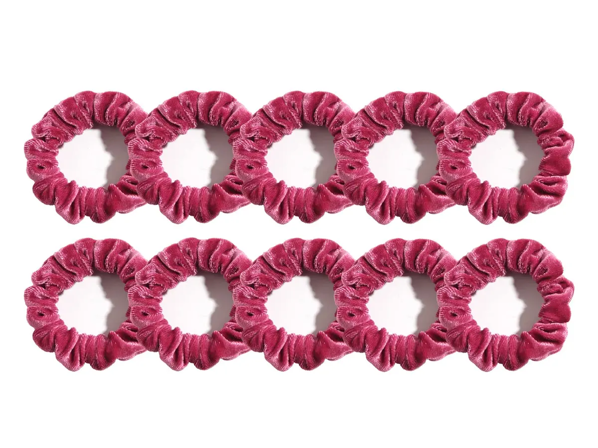 LFOUVRE Small Velvet Scrunchies (10-Pack, 7cm) | Gentle Hold for All Hair Types - main product image