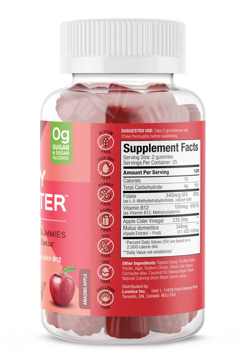 SUKU Apple Cider Vinegar Gummies with Mother, 1020mg, Sugar Free | Supports Gut & Immune Health - view 2