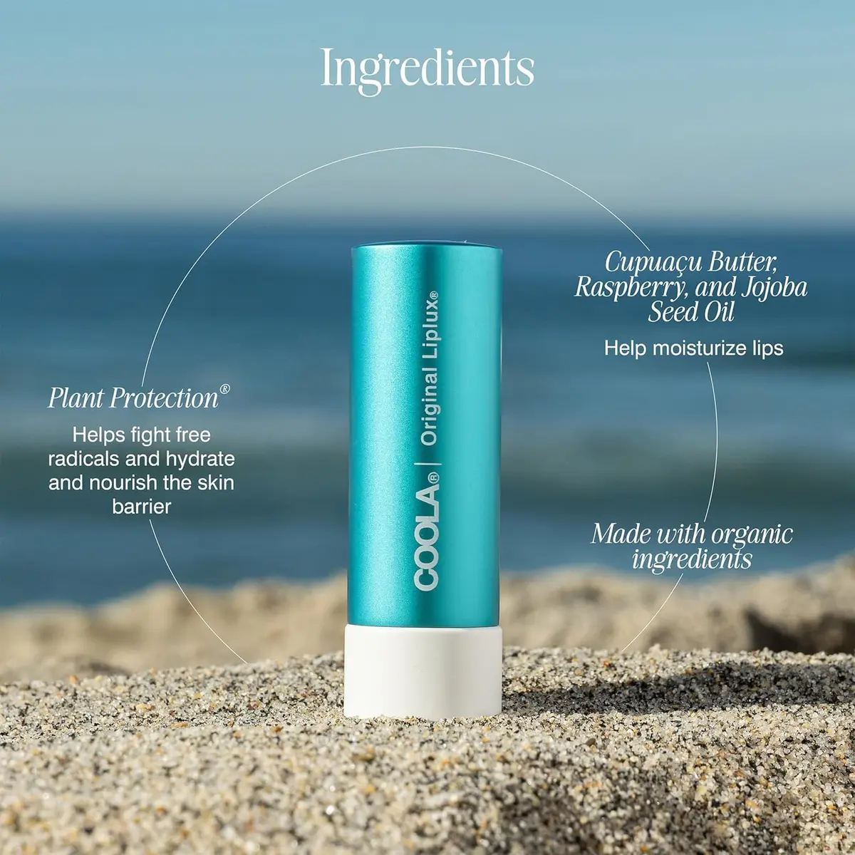 COOLA Liplux SPF 30 Organic Lip Balm Sunscreen 0.15 oz | Hydrating, Water-Resistant & Vegan - view 5
