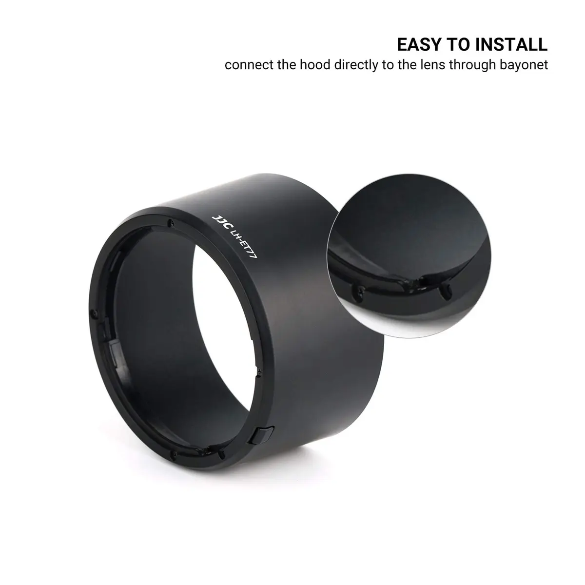 JJC Lens Hood for Canon RF 85mm f/2 Macro IS STM Lens | Reversible ET-77 Replacement with 67mm Filter & Cap Compatibility - view 6