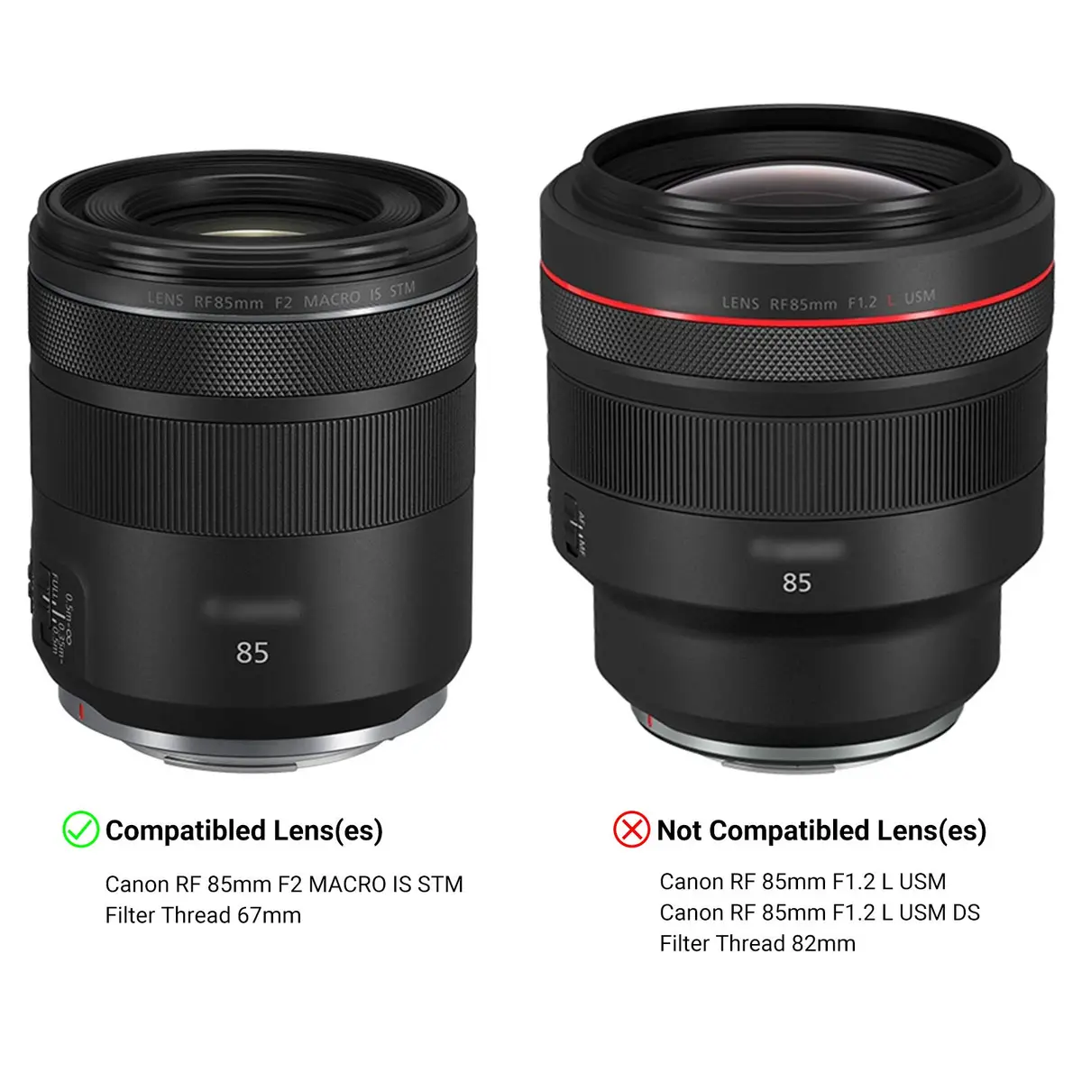 JJC Lens Hood for Canon RF 85mm f/2 Macro IS STM Lens | Reversible ET-77 Replacement with 67mm Filter & Cap Compatibility - view 2