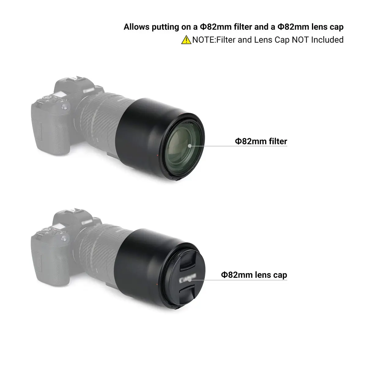 JJC Lens Hood for Canon RF 135mm F1.8 L IS USM & RF 600mm F11 IS STM Lens | Reversible ET-88B Replacement - view 3