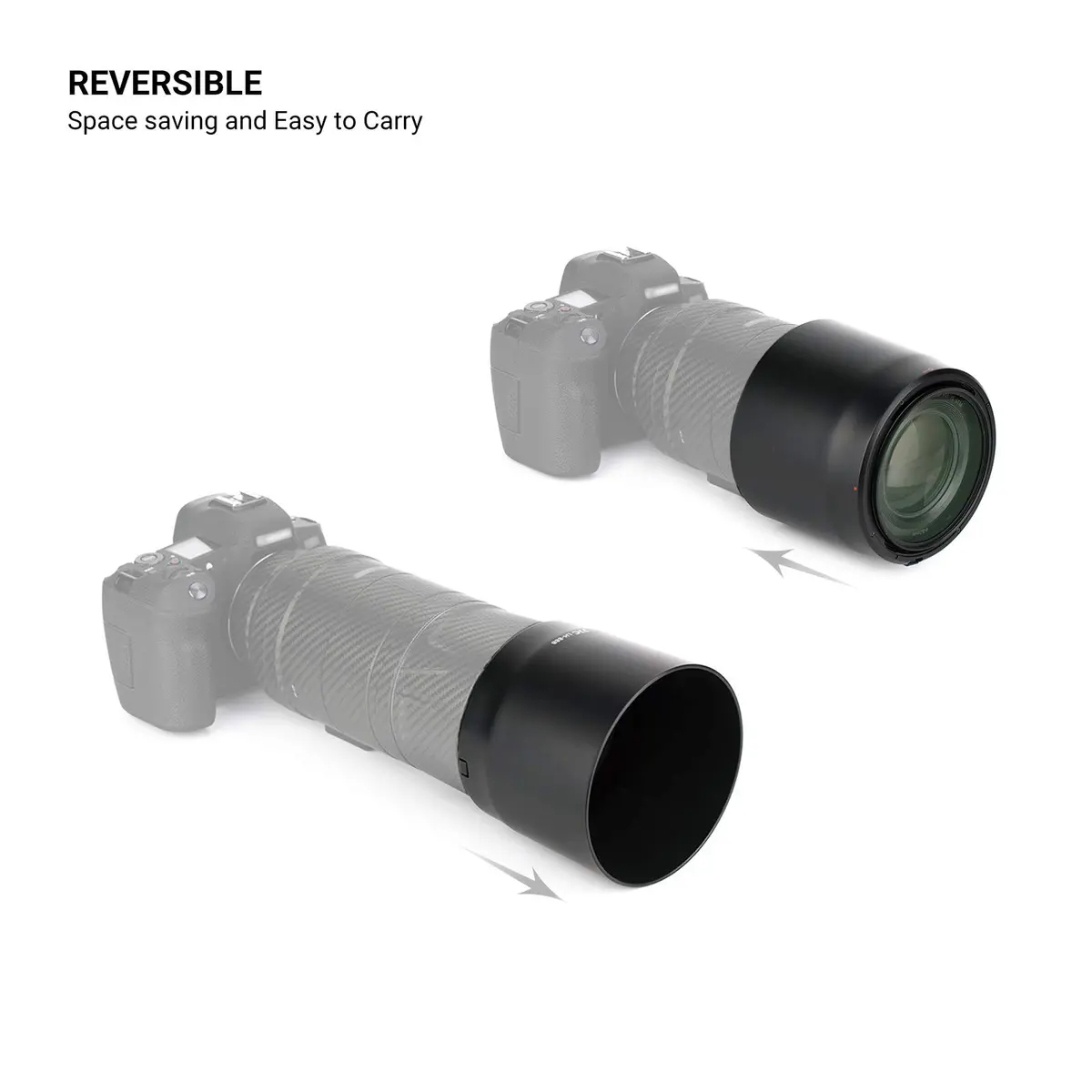 JJC Lens Hood for Canon RF 135mm F1.8 L IS USM & RF 600mm F11 IS STM Lens | Reversible ET-88B Replacement - view 4