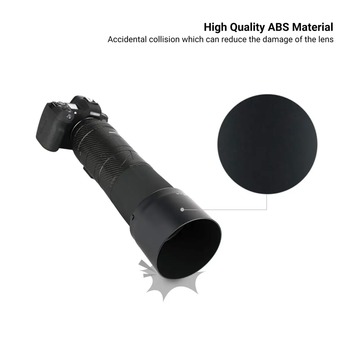 JJC Lens Hood for Canon RF 800mm f/11 IS STM & RF 200-800mm f/6.3-9 IS USM Lenses | Reversible ET-101 Replacement - view 7