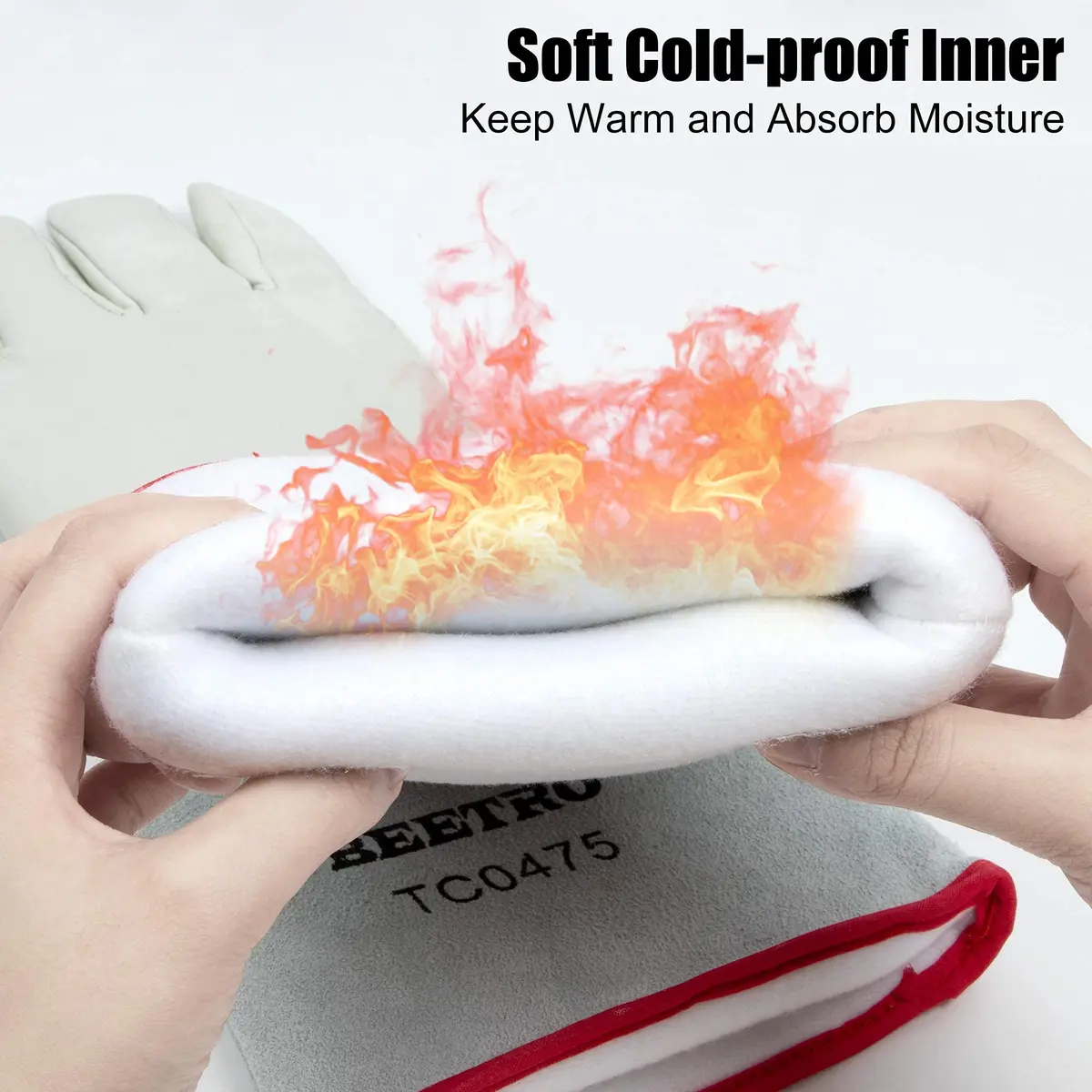 BEETRO Cryogenic Gloves for Liquid Nitrogen Handling -180°C (-292°F) 16 Inch (Pair) - view 7